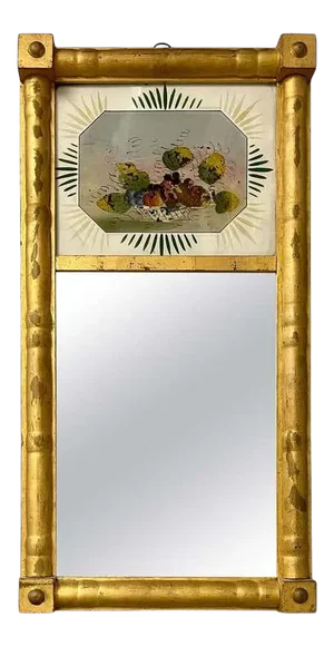 19th Century Federal Eglomise Decorated Wall or Table Mirror