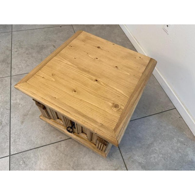 Rustic Nightstand in Wood For Sale - Image 4 of 6