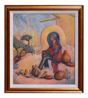Benjamin G. Vaganov "Once The Master" Impressionist Tempera on Linen 1955