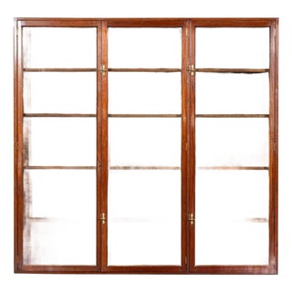 Large Antique English Mahogany Glazed Display Cabinet, 1880 For Sale