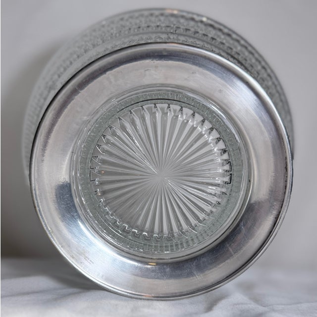 Metal Vintage English Lead Crystal Bowl With Removable Silver Plate Base For Sale - Image 7 of 9