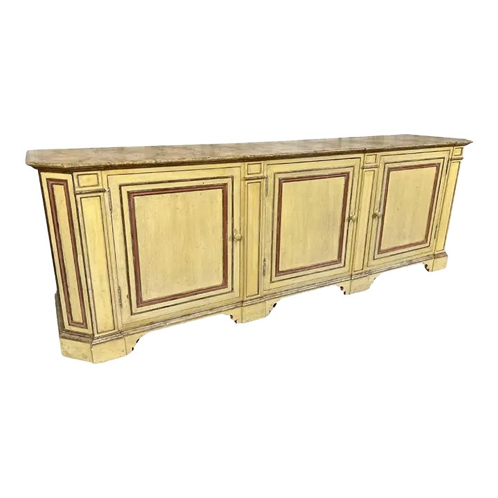 Rustic Italian Hand Painted Sideboard | Chairish