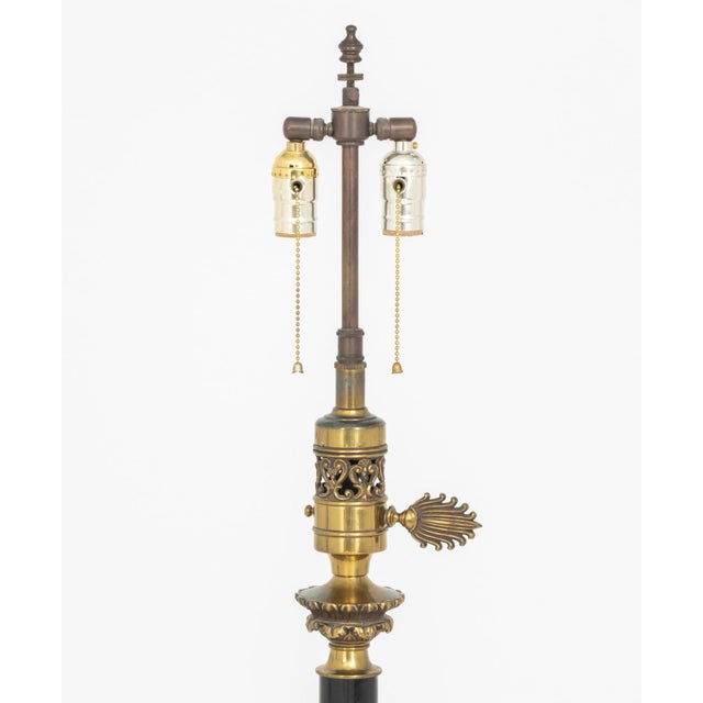 Neoclassical Neoclassical Style Ebonized and Gilt Floor Lamp For Sale - Image 3 of 6
