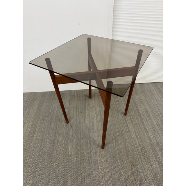 Mid 20th Century Teak + Glass Side Table For Sale - Image 12 of 12