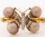 Contemporary 18k Rose Gold, Diamond, Ruby, and Pearl Butterfly-Form Bangle For Sale - Image 3 of 8