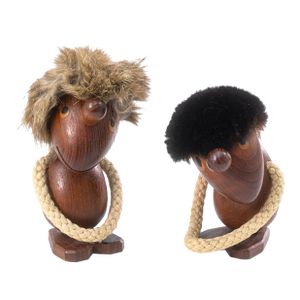 Vintage Hans Bolling X Torben Orskov Optimism & Pessimism Danish Teak Figurines
