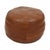 Vintage Round Faux Leather Ottoman, 1970s For Sale - Image 10 of 14