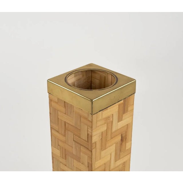 Mid-Century Floor Ashtray in Bamboo and Brass, Italy, 1970s For Sale - Image 10 of 13