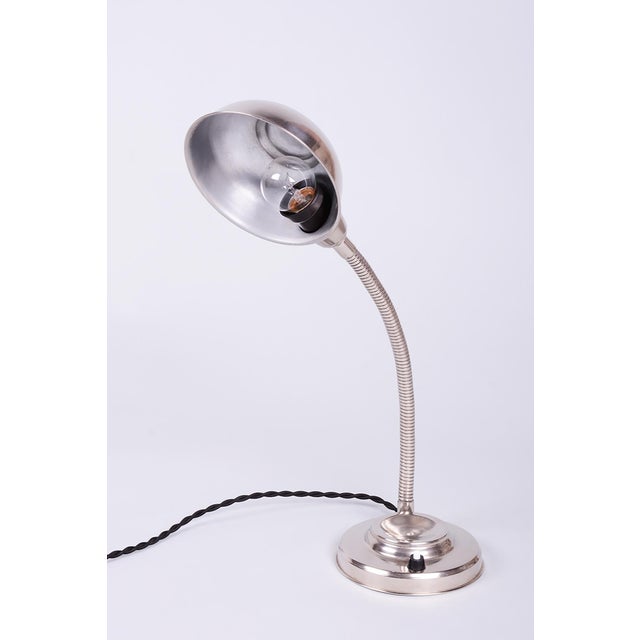 Czech Bauhaus Table Lamp in Chromed Steel and Aluminium by J. Vorel, 1930s For Sale - Image 13 of 13