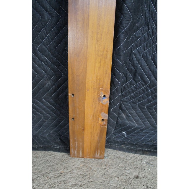 Mid Century Modern Attributed to Lane Staccato Brutalist Oak Mirrored Full Headboard For Sale - Image 10 of 10