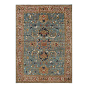Handwoven Heriz Style Area Rug 8'9" X 12'0"