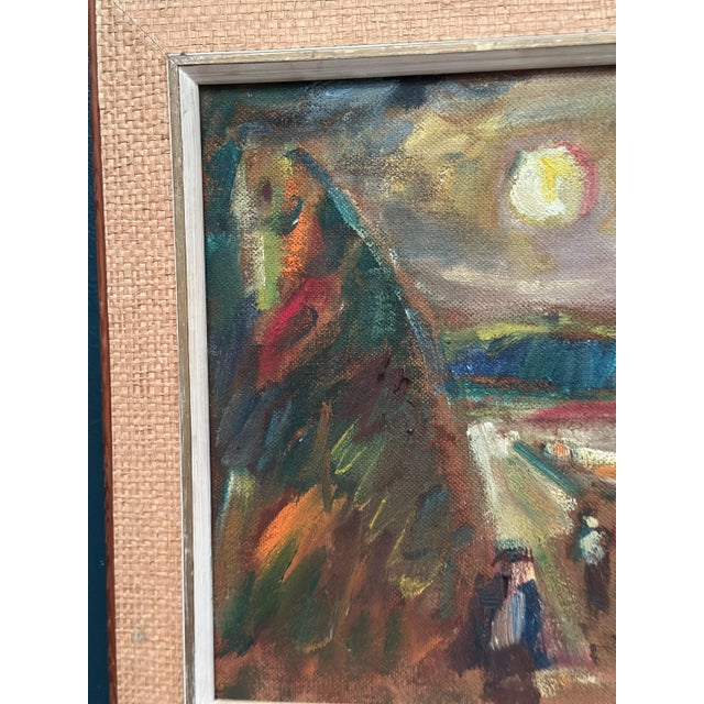 Lars Niklasson, Landscape with Figures, 1960s, Oil Painting on Panel, Framed For Sale - Image 12 of 18