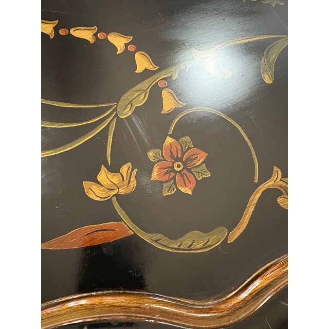 Black Late 20th Century Attributed to Maitland Smith Ebonized Oval Neoclassical Coffee Table For Sale - Image 8 of 15