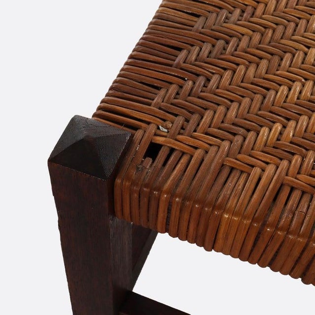 1920s Antique Stickley Arts & Crafts Mission Oak Splint Weave Footstool C1920 For Sale - Image 5 of 9