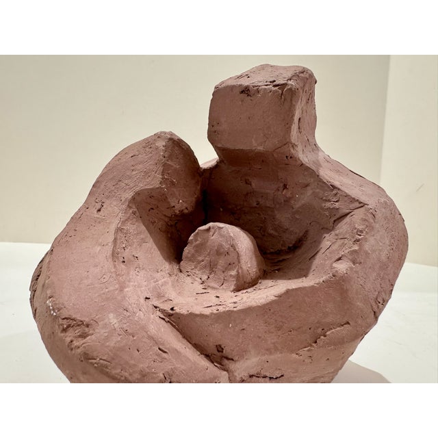 1960s Larry Mohr Terracotta Abstract Family Sculpture Signed From Artist Estate For Sale - Image 5 of 7