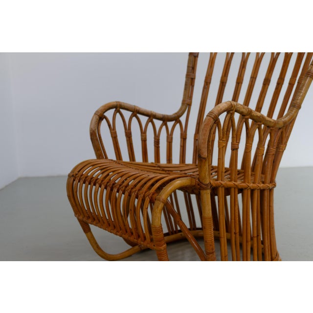 Danish Rattan Lounge Chair by Tove Kindt-Larsen for R. Wengler, 1940s For Sale - Image 16 of 18