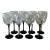 Mid 20th Century Set of 8 Luminarc Black Stem Wine Glasses For Sale