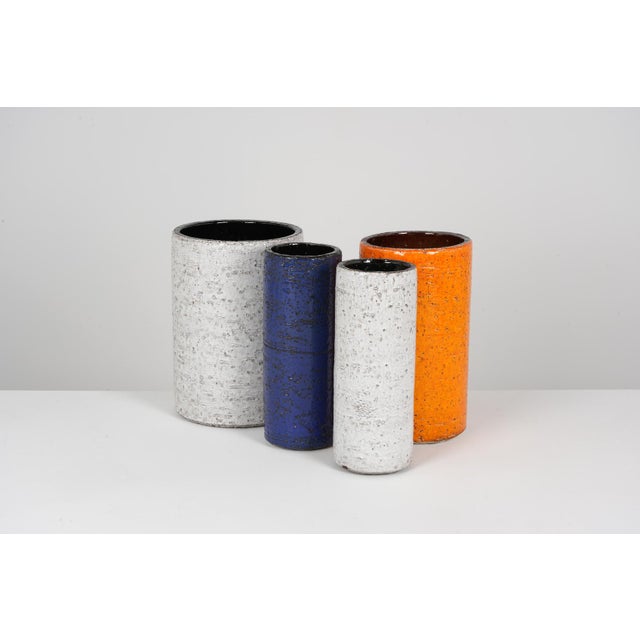 Ceramic Rouleaux Vases in Chamotte Earth, 1960s, Set of 4 For Sale - Image 7 of 8