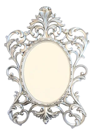 Oval Silver Gilt Mirror with Rococo Frame