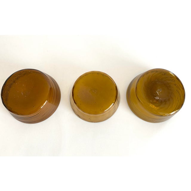 1960s Mid-Century Mexican Artisan Handblown Glass Bowls - Set of 3 For Sale - Image 5 of 6