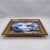 Wood Coastal Palm Tree Beach Original Painting in Gold Frame For Sale - Image 7 of 12
