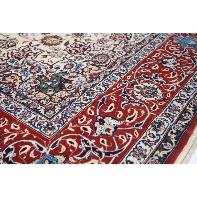 Antique Isfahan Rug 6'7'' x 9'8'' For Sale - Image 10 of 11