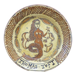 Antique Thomas Toft Large Round Ceramic Platter For Sale