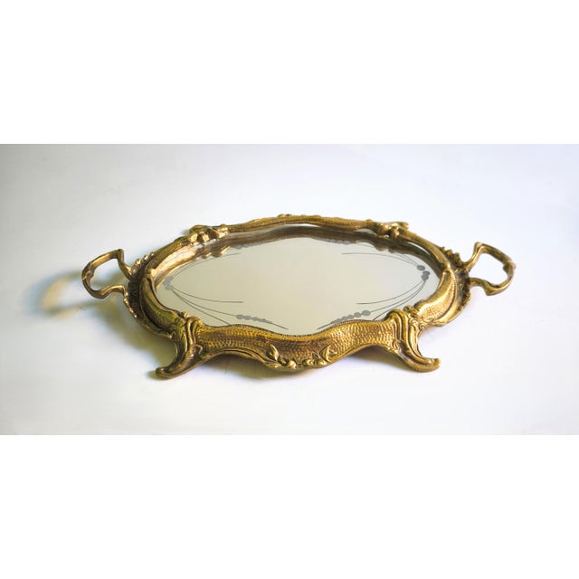 Bronze 1950s Louis XV-style French Bronze Tray With a Design For Sale - Image 8 of 11