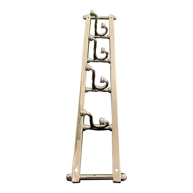 French Art Deco Coat Rack Hanger - Swivel Hooks 1940s, Chrome Plate For Sale