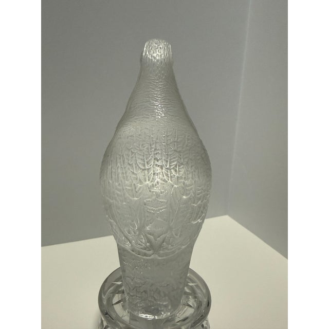 Late 20th Century Lalique France Crystal Quail / Game Bird Sculpture – Frosted Satin Finish For Sale In Detroit - Image 6 of 12