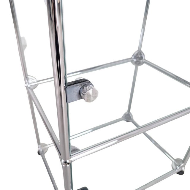 Hifi Metal Record Cabinet in Glass by Fritz Haller for USM Haller For Sale - Image 6 of 9