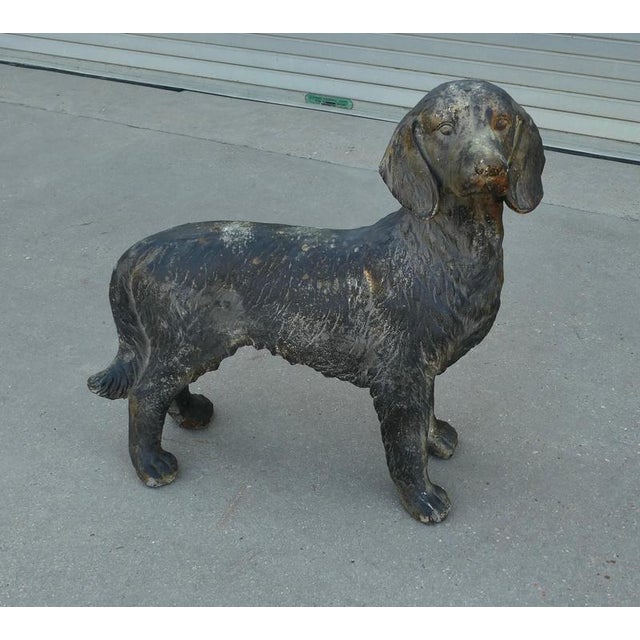 French Hunting Spaniel Standing Statue, 1920s For Sale - Image 3 of 11