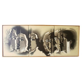 Acrylic on Canvas, Triptych Portraits by Langen For Sale