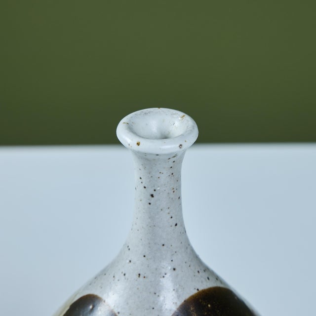 Stoneware Drip Glaze Vase For Sale - Image 9 of 11