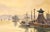 Late 20th Century Sailboats at the Dock - Seascape by Yoshiro Shimidzu For Sale - Image 5 of 8