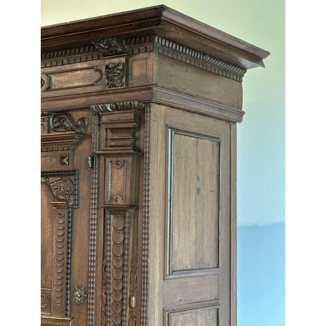 Late Renaissance Museum-Quality Facade Wardrobe, 1620s For Sale - Image 3 of 16