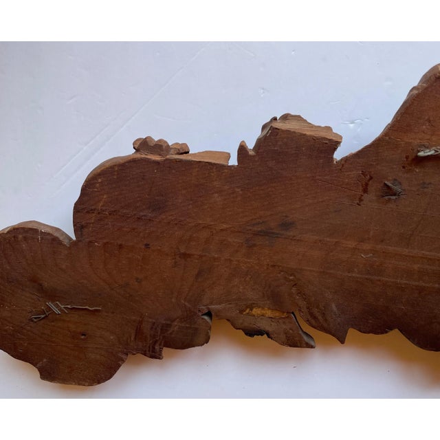 Wood Large Antique Carved Oak Sunburst Rose and Pomegranate Pediment - For Sale - Image 7 of 8