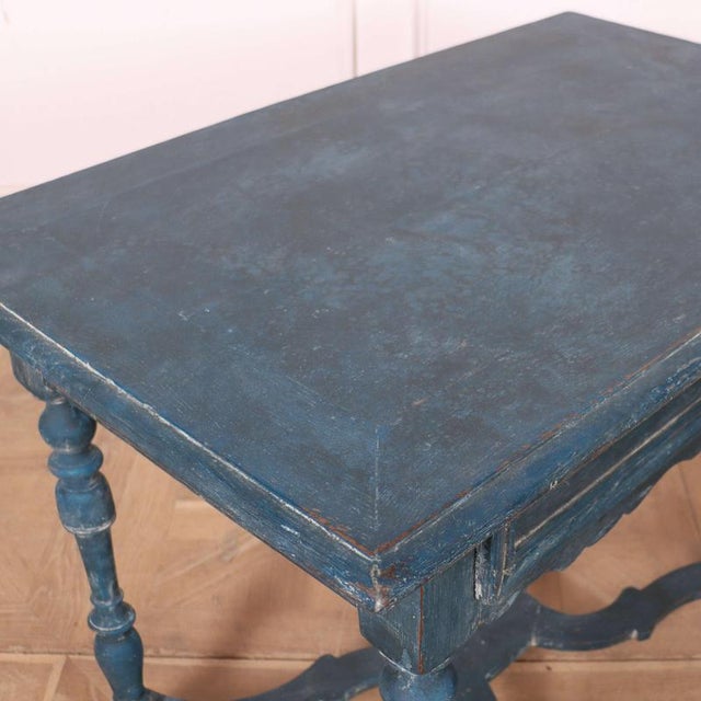 Blue English Painted Lamp Table For Sale - Image 8 of 10