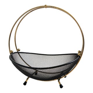 MCM Brass and Mesh Circular Fruit Basket For Sale