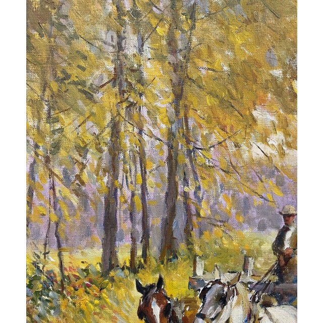 Mid-Century American Oil Painting “The Golden Country” by Walter Krawiec For Sale - Image 10 of 13