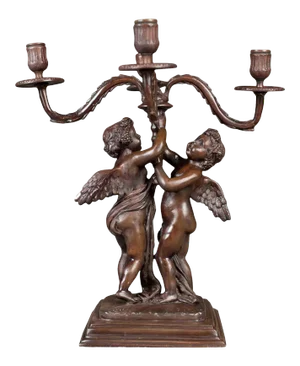 1960s Victorian Revival Bronze Four Branch Girandole Candelabra