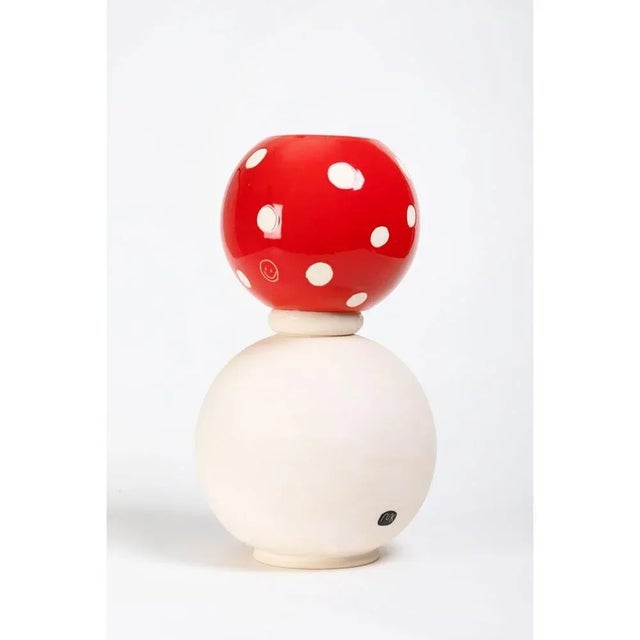 Miki pop ceramic sculpture - mushroom by malwina konopacka unique sculpture ( decorated and hand-painted by the artist )...
