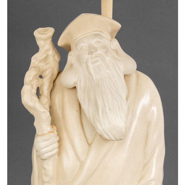 Late 20th Century James Mont Style Figural Ceramic Table Lamps, Pair For Sale - Image 5 of 14