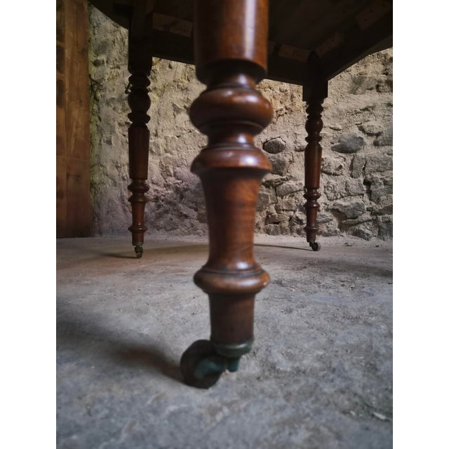 Antique French Walnut Drop-Leaf Dining Table, 1900s For Sale - Image 9 of 18