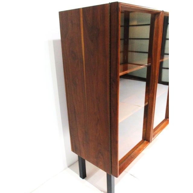Mid-Century Modern Mid Century Black Walnut Bookcase in the Style of Nakashima For Sale - Image 3 of 13