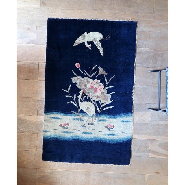 1890s, Antique Chinese Peking Rug With Crane Design 3 X 5 For Sale - Image 14 of 14