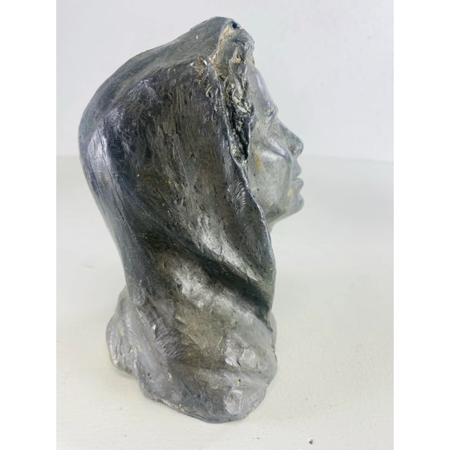 Early 20th Century Rustic French Solid Zinc Sculpture of a Woman For Sale In Philadelphia - Image 6 of 8