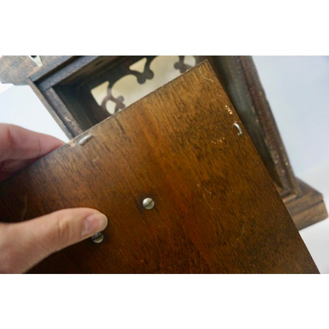 Wood Vintage Thorens Swiss Disc Music Box Cabinet – Project Piece With 30 Discs For Sale - Image 7 of 12