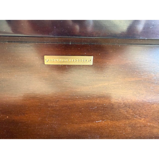 Wood Theodore Alexander Marble Top Crocodile Embossed Three Drawer Chest For Sale - Image 7 of 9