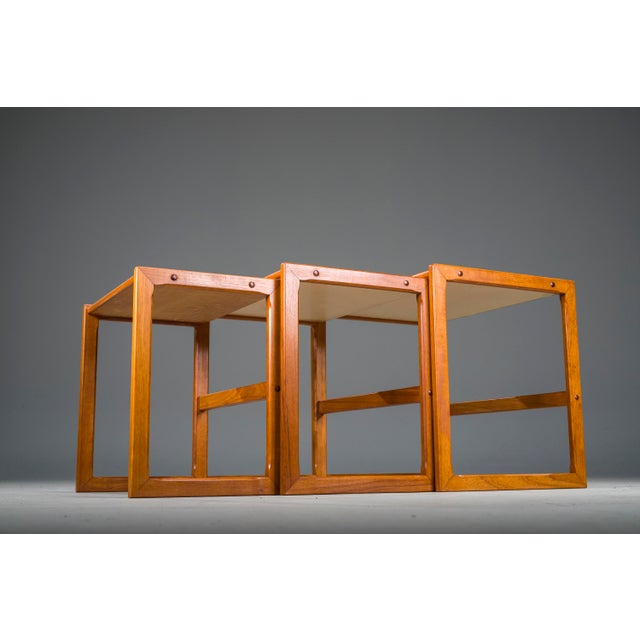 Mid-Century Modern Scandinavian Nesting Teak Tables, 1960s, Set of 3 For Sale - Image 13 of 15
